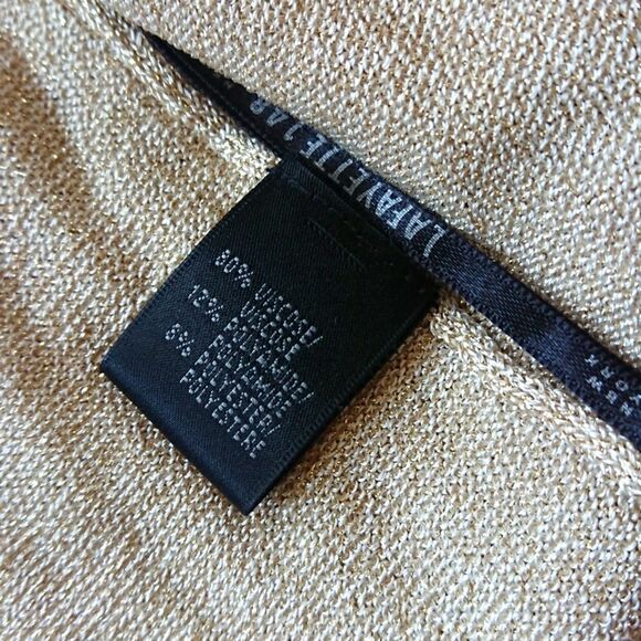 Lafayette 148 gold tone mother of pearl buttons cardigan size P - Picture 9 of 13